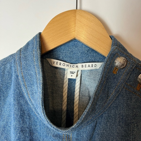 Veronica Beard Nico mock neck Denim dress Size 8 - Picture 8 of 15